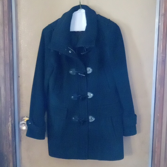 Cole Haan Black Wool Pea Coat - Picture 3 of 8